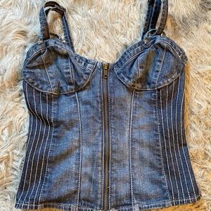 y2k GUESS Denim Corset Top